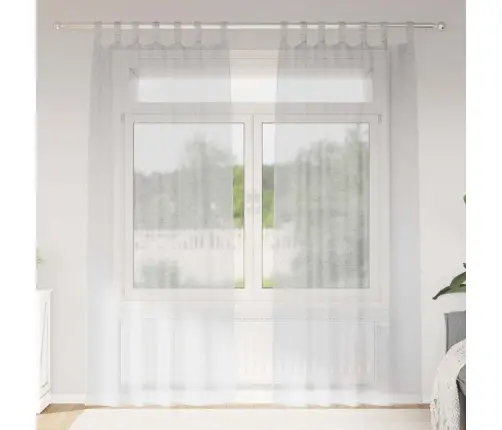 Voile Kardin Kardinatega 2 Pcs Helehall 245 X 140 Cm Polüester