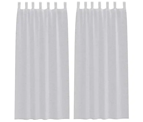 Voile Kardin Kardinatega 2 Pcs Helehall 245 X 140 Cm Polüester
