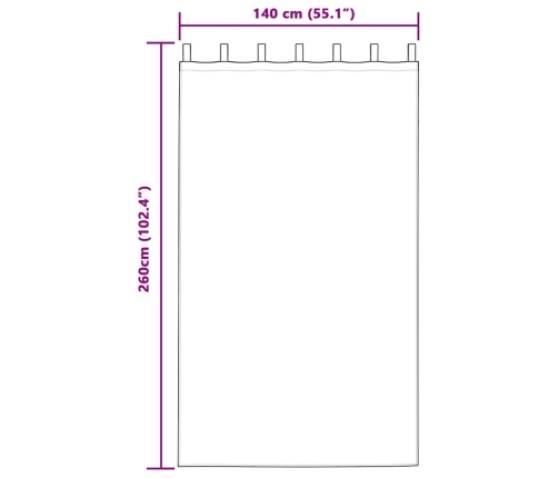 Aizkari Ar Aizkariem 2 Pcs Gaiši Pelēka 140 X 260 Cm Poliesters Vidaxl