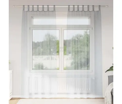 Aizkari Ar Aizkariem 2 Pcs Tumši Pelēka 140 X 245 Cm Poliesters Vidaxl