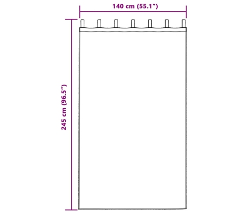 Aizkari Ar Aizkariem 2 Pcs Tumši Pelēka 140 X 245 Cm Poliesters Vidaxl