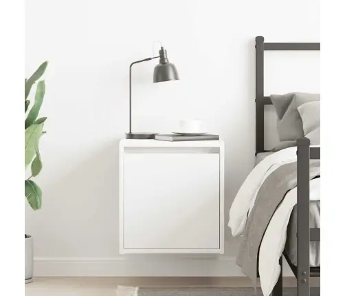 Sienas Naktsskapītis, Balts, 38X34X40 Cm Vidaxl