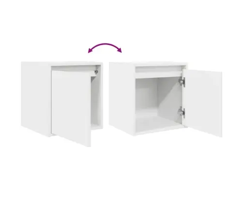 Sienas Naktsskapītis, Balts, 38X34X40 Cm Vidaxl