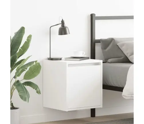 Sienas Naktsskapītis, Balts, 38X34X40 Cm Vidaxl