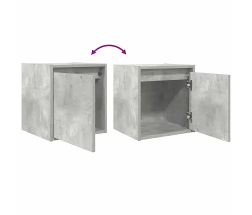 Sienas Naktsskapītis, Betona Pelēks, 38X34X40 Cm Vidaxl