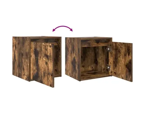 Sienas Naktsskapītis, Ozolkoka Krāsa, 38X34X40 Cm Vidaxl