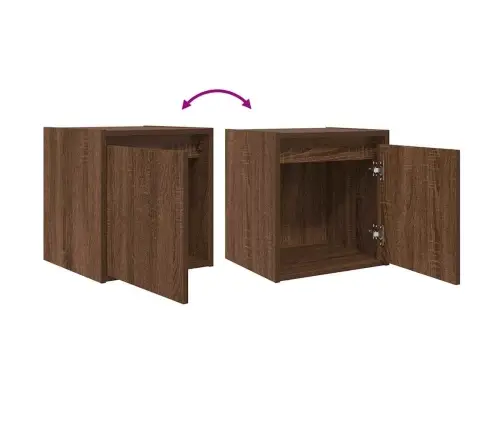 Seinale Kinnitatavad Öökapid 2 Tk, Pruun Tamm, 38X34X40 Cm