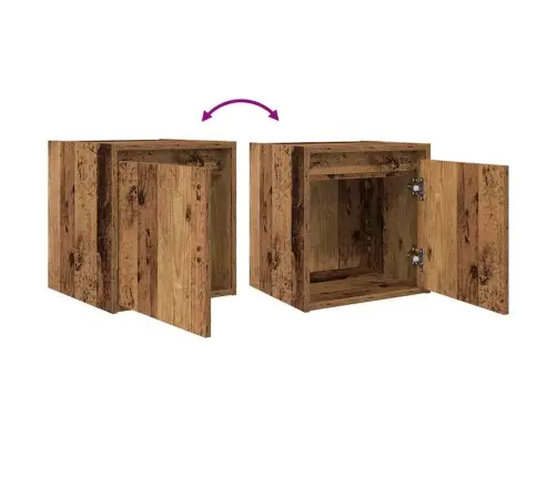 Sienas Naktsskapīši, Veca Koka, 38X34X40 Cm Vidaxl