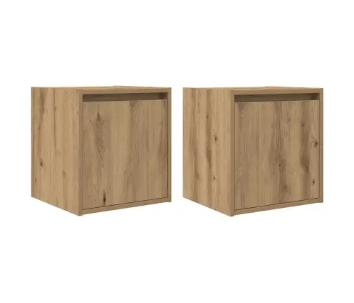 Sieninės Naktinės Spintelės, 2Vnt., Artisano Ąžuolo, 38X34X40Cm