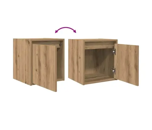 Sieninės Naktinės Spintelės, 2Vnt., Artisano Ąžuolo, 38X34X40Cm