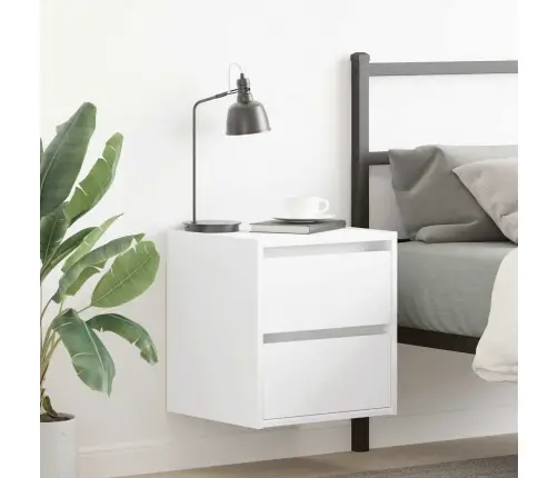 Sieninės Naktinės Spintelės, 2Vnt., Baltos, 38X34X40 Cm