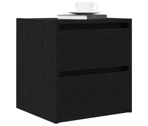 Seinale Kinnitatav Öökapp 2 Tk, Must Tamm, 38X34X40 Cm