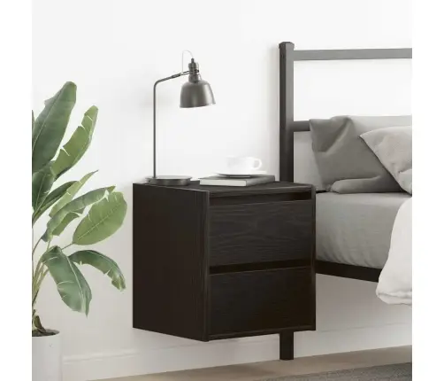 Seinale Kinnitatav Öökapp 2 Tk, Must Tamm, 38X34X40 Cm