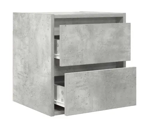 Sienas Naktsskapītis, Betona Pelēks, 38X34X40 Cm Vidaxl