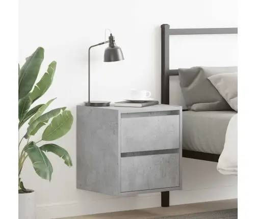 Sienas Naktsskapītis, Betona Pelēks, 38X34X40 Cm Vidaxl