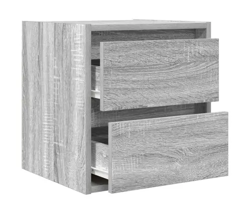 Sieninės Naktinės Spintelės, 2Vnt., Pilkos Ąžuolo, 38X34X40 Cm