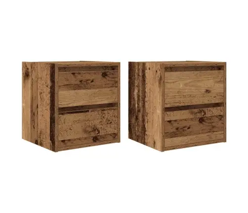 Sienas Naktsskapīši, 2 Gab., Veca Koka, 38X34X40 Cm Vidaxl