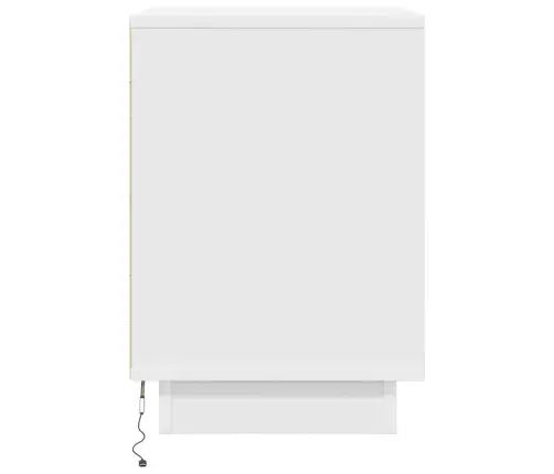 Spintelė Prie Lovos Su Led Lemputėmis Balta 38X34X50 Cm