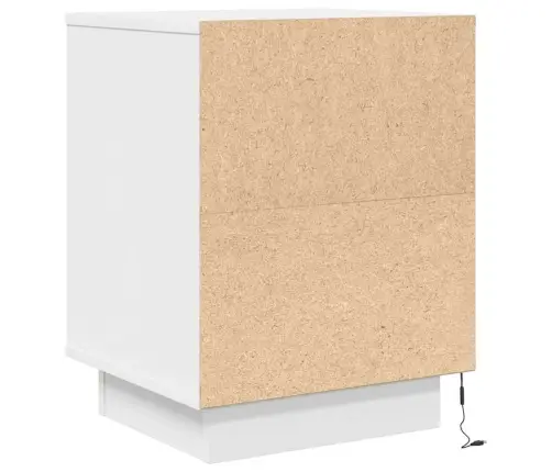 Spintelė Prie Lovos Su Led Lemputėmis Balta 38X34X50 Cm