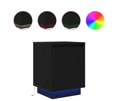 Öökapid Led-Tuledega 2 Tk, Must, 38X34X50 Cm