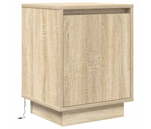 Nakts Skapis Ar Led Gaismām Sonoma Ozols 38X34X50 Cm Vidaxl