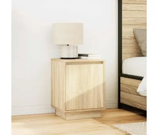 Spintelės Prie Lovos Su Led Lemputėmis 2 Vnt Sonoma Ąžuolas