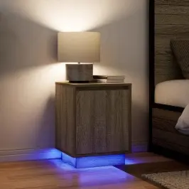 Öökapid Led-Tuledega 2 Tk, Sonoma Tamm, 38X34X50 Cm