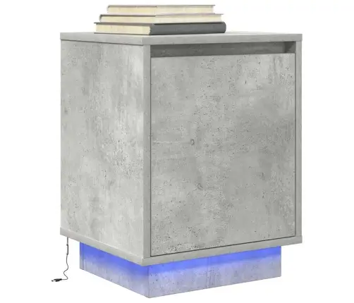 Naktsskapīši Ar Led Gaismām 2 Gab Betons Pelēks 38X34X50 Cm Vidaxl