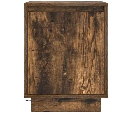 Naktsskapītis Ar Led Gaismām Kūpināts Ozols 38X34X50 Cm Vidaxl