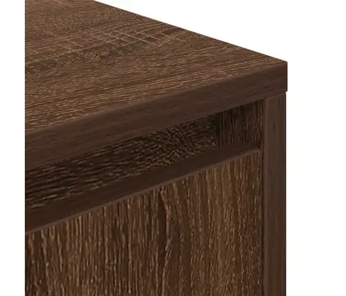 Naktsskapītis Ar Led Gaismām Kūpināts Ozols 38X34X50 Cm Vidaxl