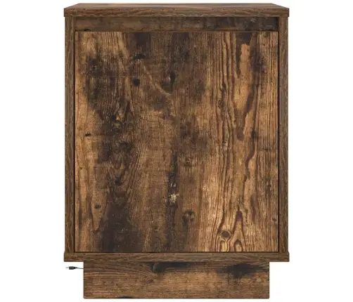 Naktsskapīši Ar Led Gaismām 2 Gab Kūpināts Ozols 38X34X50 Cm Vidaxl