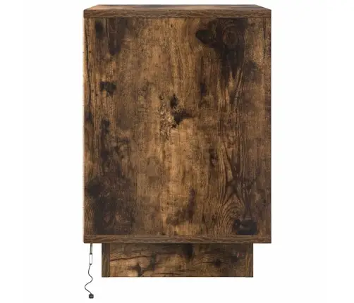 Naktsskapīši Ar Led Gaismām 2 Gab Kūpināts Ozols 38X34X50 Cm Vidaxl