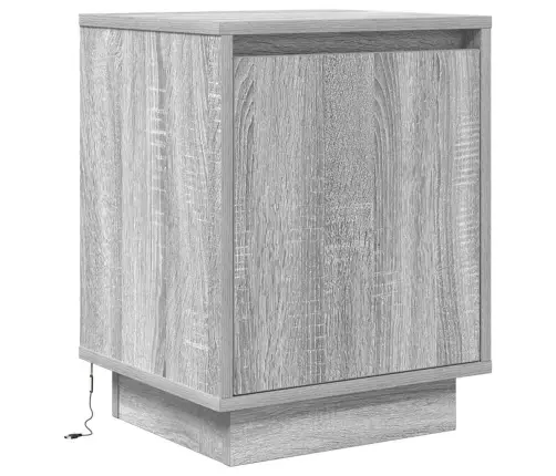 Naktsskapītis Ar Led Gaismām Pelēks Sonoma 38X34X50 Cm Vidaxl