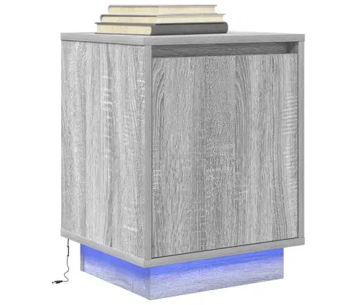 Naktsskapītis Ar Led Gaismām Pelēks Sonoma 38X34X50 Cm Vidaxl