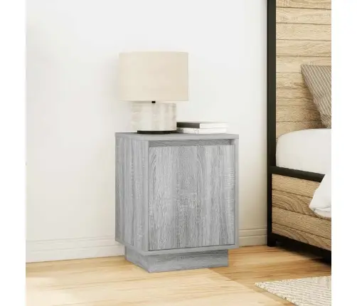 Naktsskapīši Ar Led Gaismām 2 Gab. Pelēks Sonoma 38X34X50 Cm Vidaxl