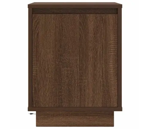 Nakts Skapis Ar Led Gaismām Brūns Ozols 38X34X50 Cm Vidaxl
