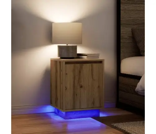 Naktsskapītis Ar Led Gaismām Artisan Ozols 38X34X50 Cm Vidaxl