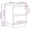 Nakts Skapis Ar Led Gaismām Melns 38X34X50 Cm Vidaxl