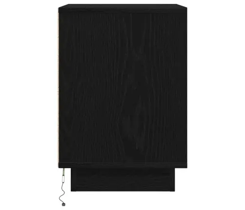 Nakts Skapis Ar Led Gaismām Melns 38X34X50 Cm Vidaxl
