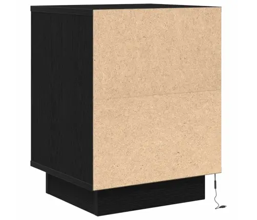 Nakts Skapis Ar Led Gaismām Melns 38X34X50 Cm Vidaxl