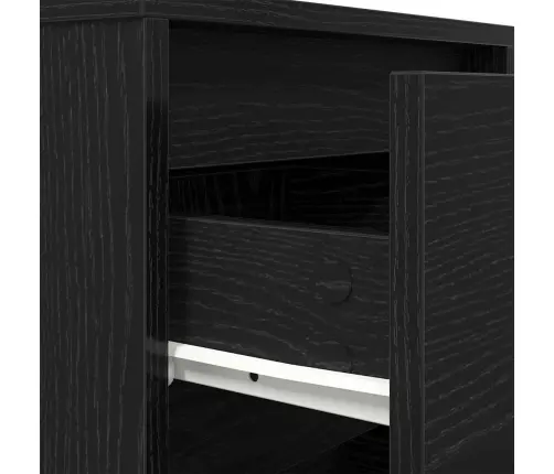 Nakts Skapis Ar Led Gaismām Melns 38X34X50 Cm Vidaxl