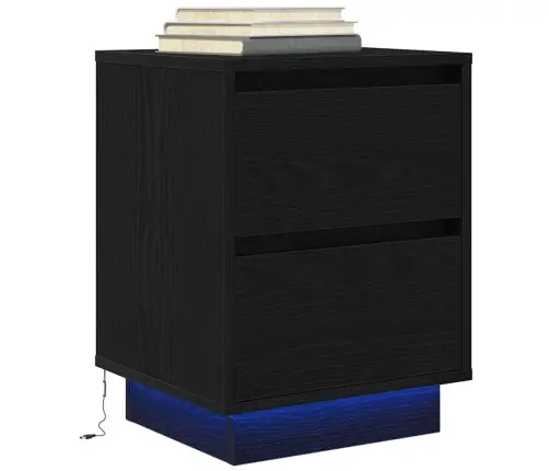 Naktsskapīši Ar Led Gaismām 2 Gab Melni 38X34X50 Cm Vidaxl Naktsskapīši Ar Led Gaismām 2 Gab Melni 38X34X50 Cm Vidaxl