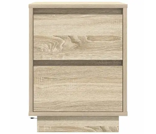 Nakts Skapis Ar Led Gaismām Sonoma Ozols 38X34X50 Cm Vidaxl