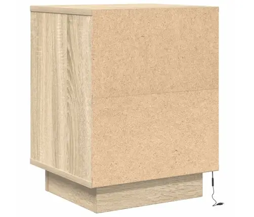 Nakts Skapis Ar Led Gaismām Sonoma Ozols 38X34X50 Cm Vidaxl