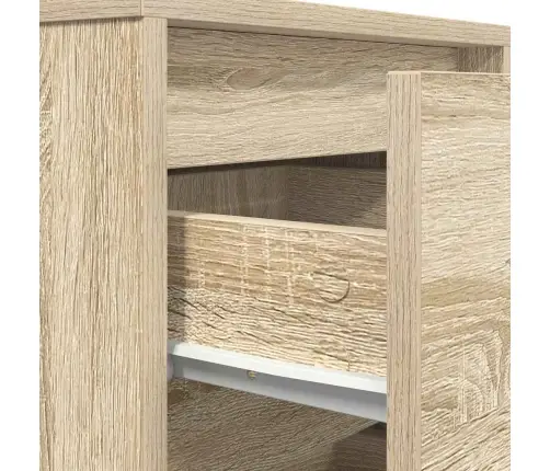 Nakts Skapis Ar Led Gaismām Sonoma Ozols 38X34X50 Cm Vidaxl