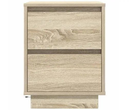 Spintelės Prie Lovos Su Led Lemputėmis 2 Vnt Sonoma Ąžuolas