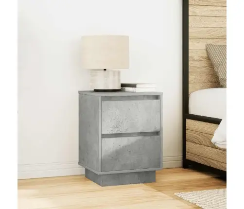 Naktsskapītis Ar Led Gaismām Betons Pelēks 38X34X50 Cm Vidaxl