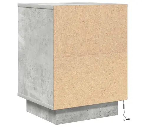 Naktsskapītis Ar Led Gaismām Betons Pelēks 38X34X50 Cm Vidaxl