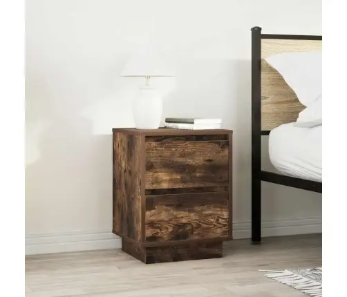 Spintelės Prie Lovos Su Led Lemputėmis 2 Vnt Rūkytas Ąžuolas