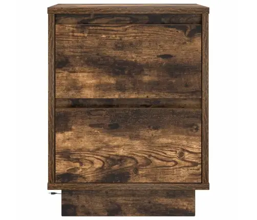 Spintelės Prie Lovos Su Led Lemputėmis 2 Vnt Rūkytas Ąžuolas